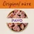 Original Pâté PAVO, imagen de trozos de paté en un cuenco de madera. Texto visible: Original Pâté, PAVO.