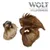 Wolf of Wilderness – deux oreilles de bœuf séchées, poil visible, présentées sur fond blanc. Marque Wolf of Wilderness en haut à droite de l’image.