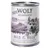 Wolf of Wilderness Little Junior Wild Hills, rață și vițel cu fructe de pădure, rădăcini și ierburi sălbatice, 100% fără cereale, conservă 400g.