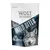 Sachet Wolf of Wilderness Wild Bites, texte visible : Grain Free Snack, The Taste of Scandinavia, illustration de tête de loup et pictogrammes chien et chat.