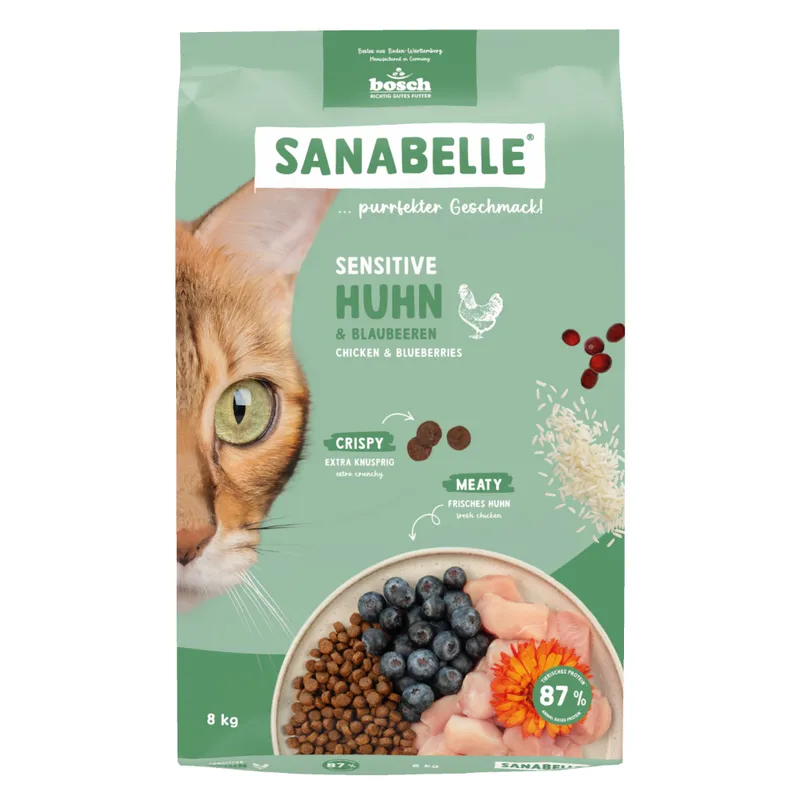 Sanabelle 2 x 8 kg - Pack Ahorro - Sensitive pollo y arándanos (2 x 8 kg)