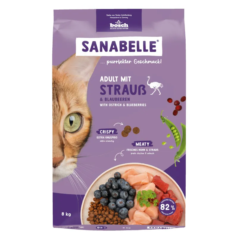 Sanabelle 2 x 8 kg - Pack Ahorro - Adult con avestruz y arándanos (2 x 8 kg)