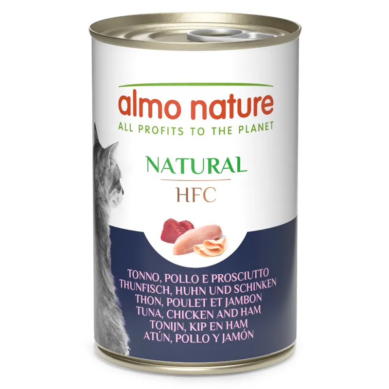 Almo Nature HFC Natural 24 x 140 g - Pack Ahorro - Atún, pollo y jamón cocido