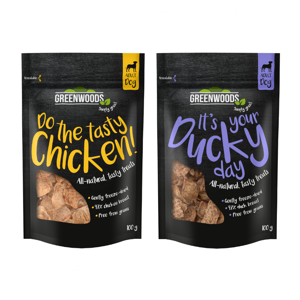 Ekonomipack: Greenwoods Nuggets 5 x 100 g - Blandpack: 3 x Chicken + 2 x  Duck
