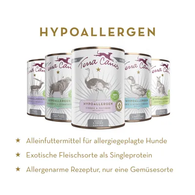 Lot Terra Canis hypoallergénique 12 x 800 g pour chien