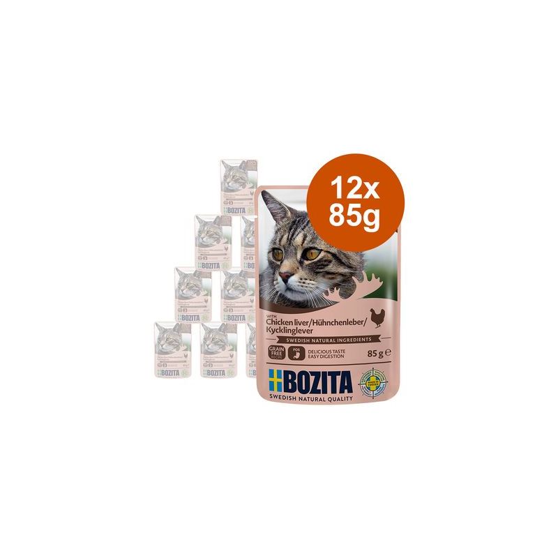 Bozita Bucățele în gelatină Pliculețe 12 x 85 g