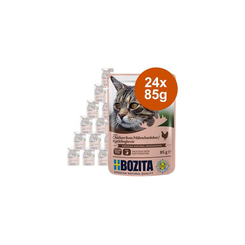 Pachet economic Bozita Bucățele în gelatină Pliculețe 24 x 85 g