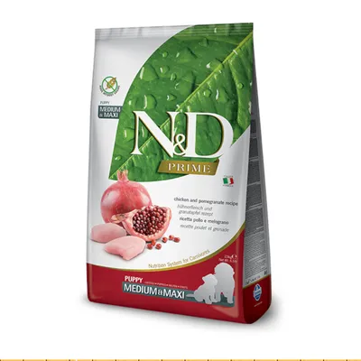Farmina N&D Prime Grain Free Puppy Medium/Maxi med kyckling & granatäpple