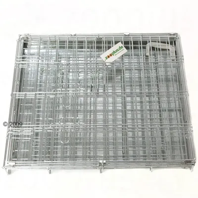 Metal grid with Zooplus logo, suitable for cages or enclosures. Rectangular shape and silver colour.