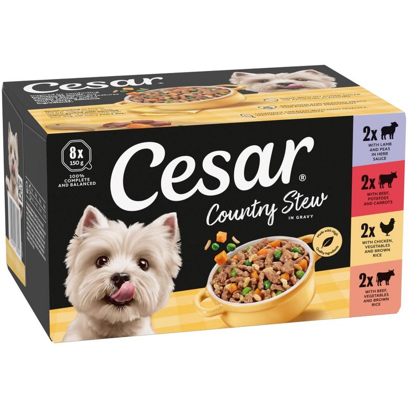 Cesar Cesar Stew Favourites Selection Adult Wet Dog Food pet food packaging