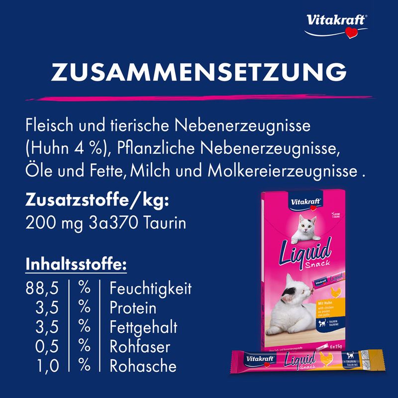 Vitakraft Cat Liquid-Snack mit Hähnchen + Taurin