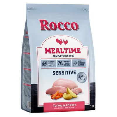 Rocco Mealtime Sensitive, getreidefreie Rezeptur, 70% tierische Zutaten, reich an frischem Truthahn. Sorte: Pute & Huhn, 1 kg. Rocco Mealtime Sensitive, getreidefreie Rezeptur, 70% tierische Zutaten, reich an frischem Truthahn. Sorte: Pute & Huhn, 1 kg.