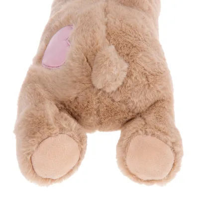 Plüschspielzeug in brauner Farbe mit rosa Herz-Applikation, geeignet für Haustiere.