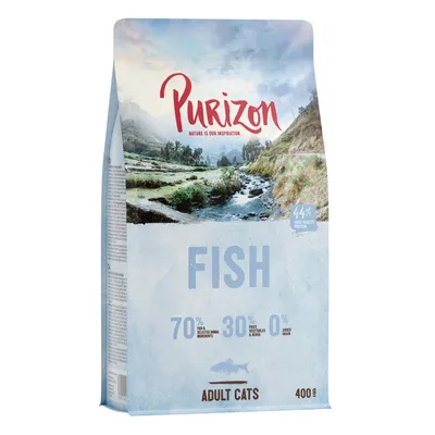 Purizon Adult Cats Trockenfutter, Sorte Fish, 400g. 70% Fisch und tierische Zutaten, 30% Obst, Gemüse und Kräuter, 0% Getreide. 44% hochwertiges Protein.