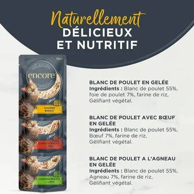 Lot mixte Encore en gelée 20 x 50 g sachets pour chat