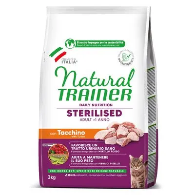 Natural Trainer Gesteriliseerd met Kalkoen Brokken voor katten