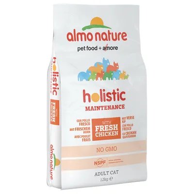 Holistic Maintenance with fresh chicken, no GMO, NSPF natural sustainable ingredients for pet food, adult cat, 12kg.