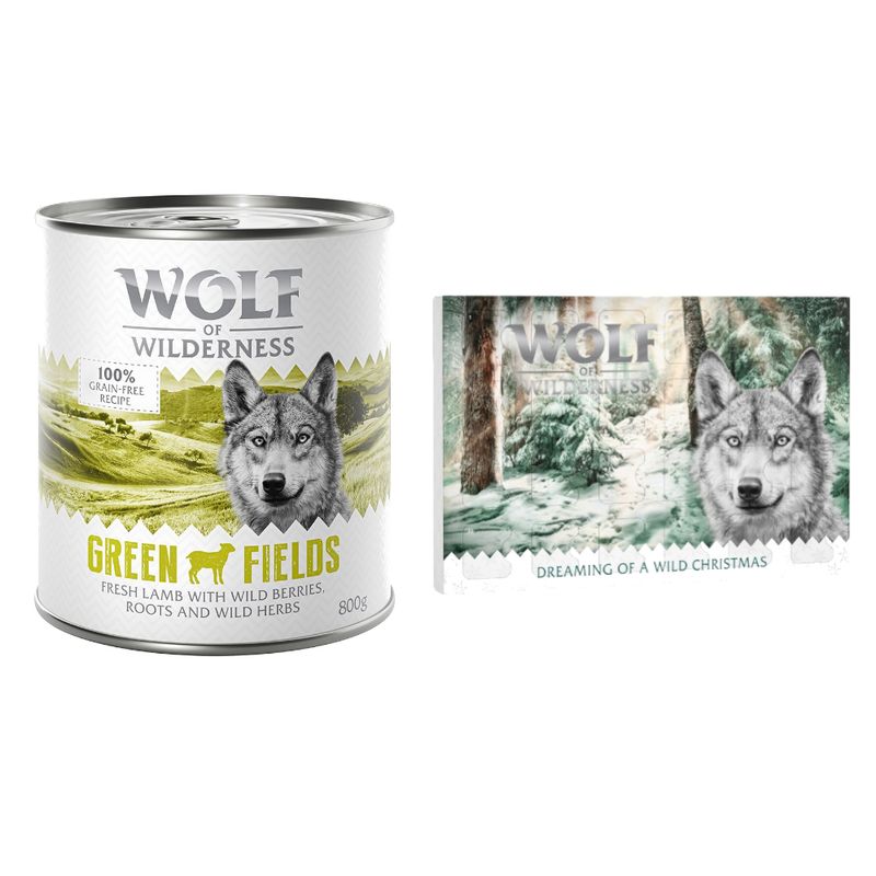 Wolf of Wilderness: karma mokra, 6 x 800 g + kalendarz adwentowy, liofilizowane przysmaki gratis!