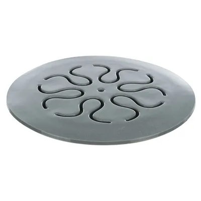 Round grey silicone mat with curved pattern, suitable for slow feeding or as a base for pet food.