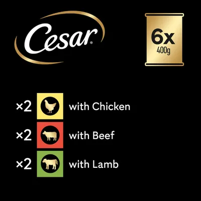 Cesar Natural Goodness Loaf Mixed Selection - 6 x 400g Cesar Natural Goodness Loaf Mixed Selection - 6 x 400g