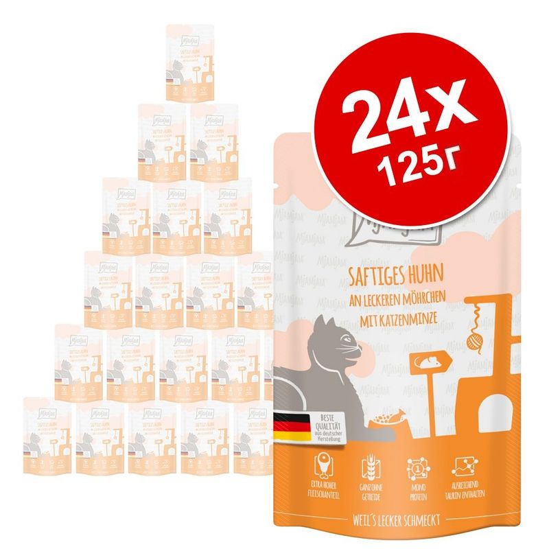 Икономична опаковка MjAMjAM Quetschie паучове за котки 24 x 125 г