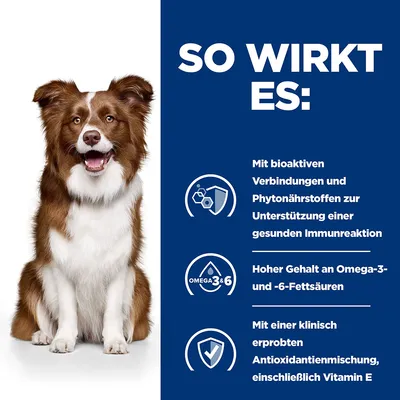 So wirkt es: Mit bioaktiven Verbindungen und Phytonährstoffen für gesunde Immunreaktion, hoher Gehalt an Omega-3- und -6-Fettsäuren, klinisch erprobte Antioxidantienmischung mit Vitamin E.