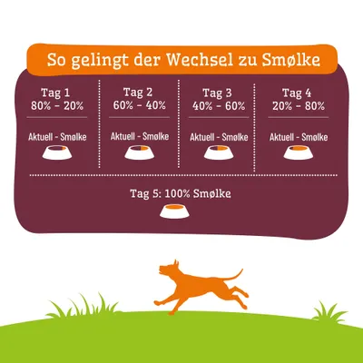 Fütterungsanleitung für Smølke: Tag 1 80%-20%, Tag 2 60%-40%, Tag 3 40%-60%, Tag 4 20%-80%, Tag 5 100% Smølke. Aktuell - Smølke. Fütterungsanleitung für Smølke: Tag 1 80%-20%, Tag 2 60%-40%, Tag 3 40%-60%, Tag 4 20%-80%, Tag 5 100% Smølke. Aktuell - Smølke.