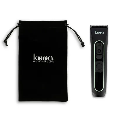 kooa. Schwarzer Tierpflege-Trimmer mit Tasche, geeignet für präzise Fellpflege.
