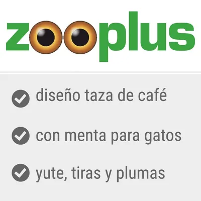 zooplus. diseño taza de café, con menta para gatos, yute, tiras y plumas