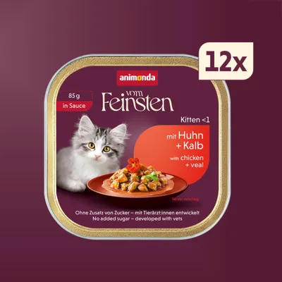 animonda Vom Feinsten Kitten in Saus 12 x 85 g - Kip & Kalf