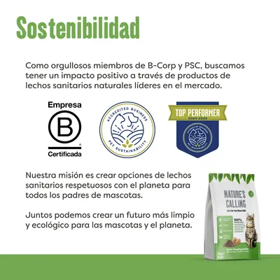 Nature's Calling arena biogdegradable vegetal para gatos