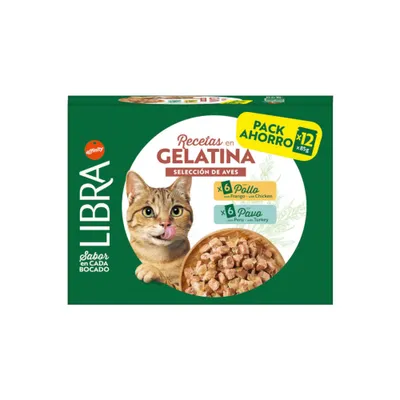 Libra Cat Selección de aves en gelatina Pollo y Pavo -12 x 85 g Libra Cat Selección de aves en gelatina Pollo y Pavo -12 x 85 g