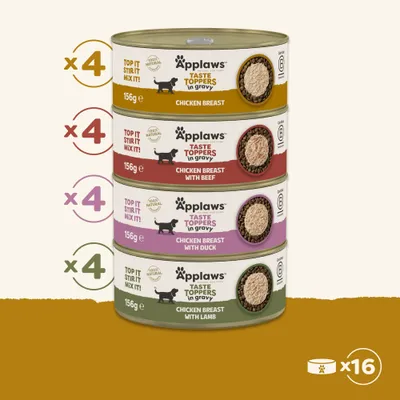 Applaws Taste Toppers in Gravy 16 x 156g - Chicken Selection (4 Varieties) Applaws Taste Toppers in Gravy 16 x 156g - Chicken Selection (4 Varieties)