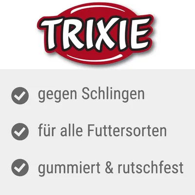 TRIXIE. gegen Schlingen, für alle Futtersorten, gummiert & rutschfest (saksankielinen teksti).
