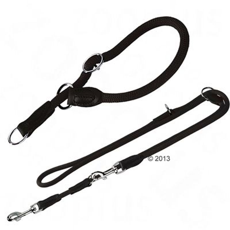 HUNTER Freestyle-set: Halsband + hondenriem, zwart