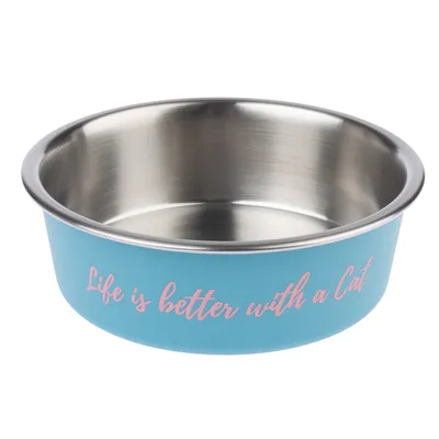 TIAKI  "Better With A Cat" Stainless Steel Bowl