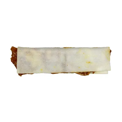 Baton pentru ros, format dintr-o bucată dreptunghiulară de material alb, cu umplutură maro vizibilă la capete. Nu sunt prezente mărci sau texte pe produs.