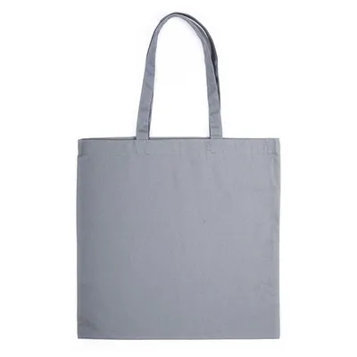 Borsa shopper grigia in tessuto con due manici, senza loghi o decorazioni visibili. Borsa shopper grigia in tessuto con due manici, senza loghi o decorazioni visibili.