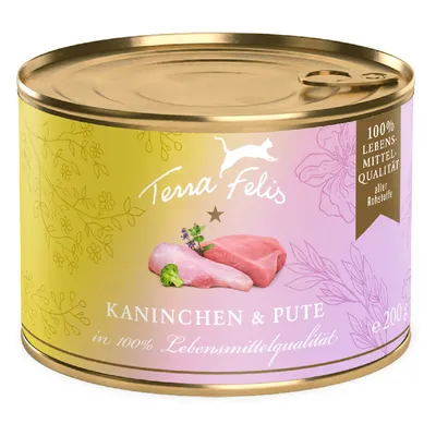 Terra Felis nyúl és pulyka 100% élelmiszer-minőségben, minden alapanyag, 200g konzerv.