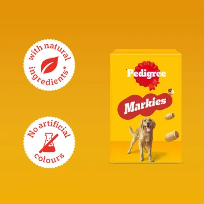 Pedigree Markies Packaging, Notes: with natural ingredients, no artificial colourings. Pedigree Markies Packaging, Notes: with natural ingredients, no artificial colourings.