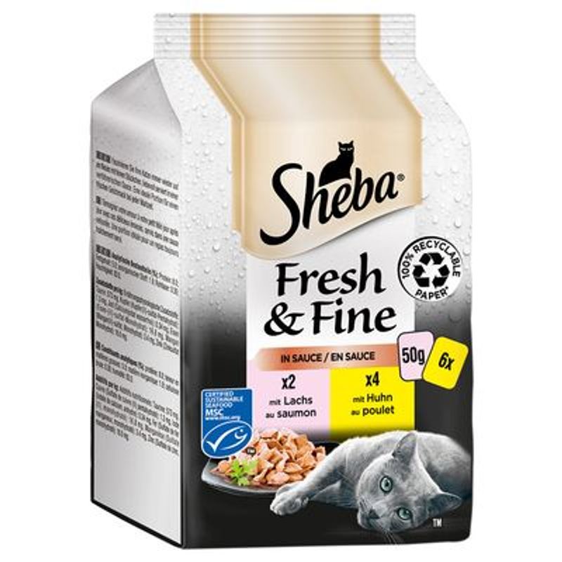 Multipack Sheba Fresh & Fijne vershoudzakjes 6 x 50 g