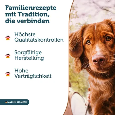 Familienrezepte mit Tradition: Höchste Qualitätskontrollen, sorgfältige Herstellung, hohe Verträglichkeit. Made in Germany.