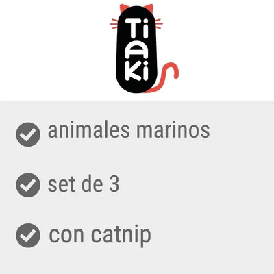 Tiaki. animales marinos, set de 3, con catnip