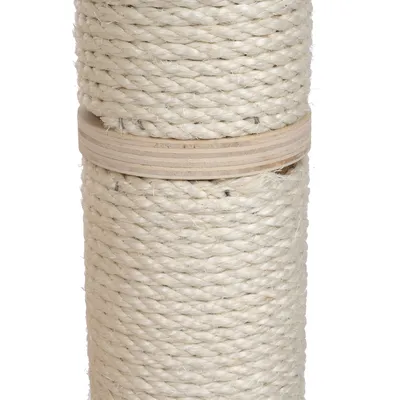 Replacement scratching post made of light sisal rope and wooden ring, suitable for repairs or replacement of damaged parts.