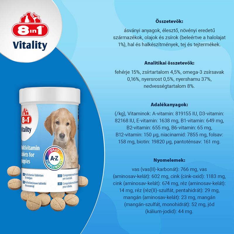 8in1 Vitality Multivitamin tabletta junior