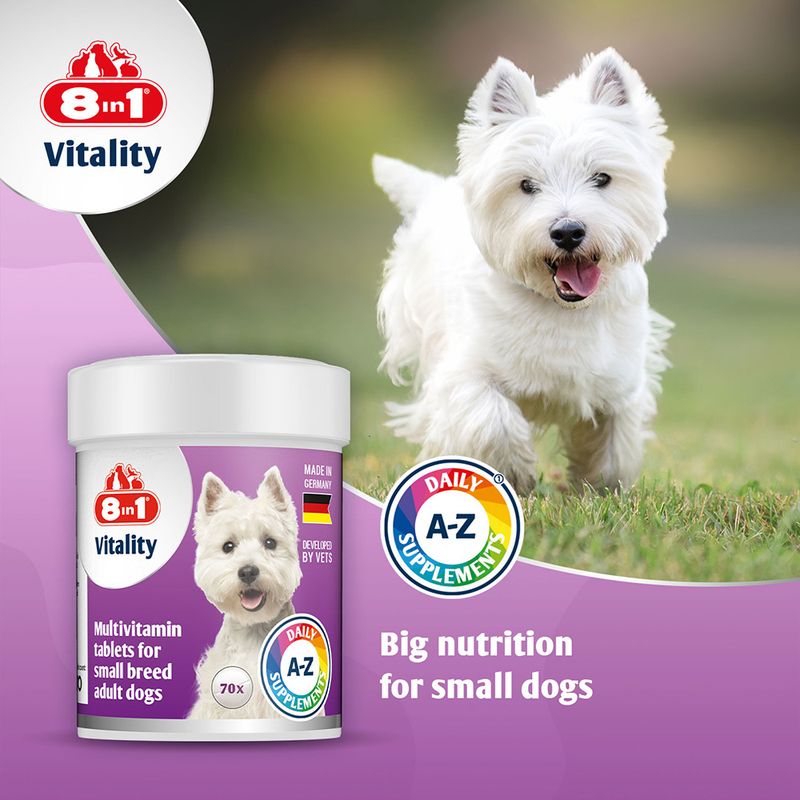 8in1 Vitality multivitamintabletter för små raser