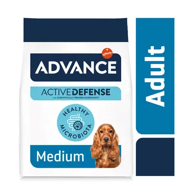 Advance Active Defense Adult Medium con Healthy Microbiota e ingredientes científicamente probados.