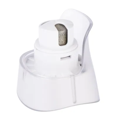 White water filter cartridge with transparent holder, suitable for drinking fountains.