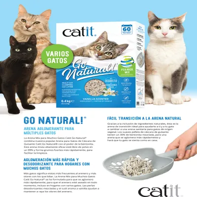 Catit Go Natural! Guisantes + bentonita vainilla