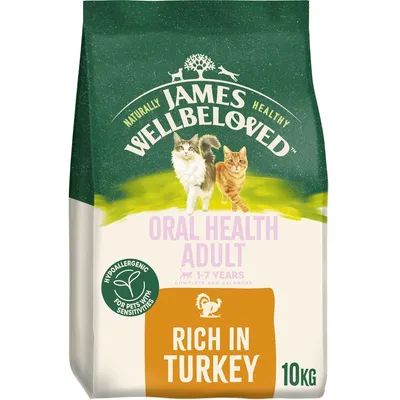 Oral Health Adult 1-7 years, hypoallergenic for pets with sensitivities, rich in turkey, 10kg. Complete and balanced food.